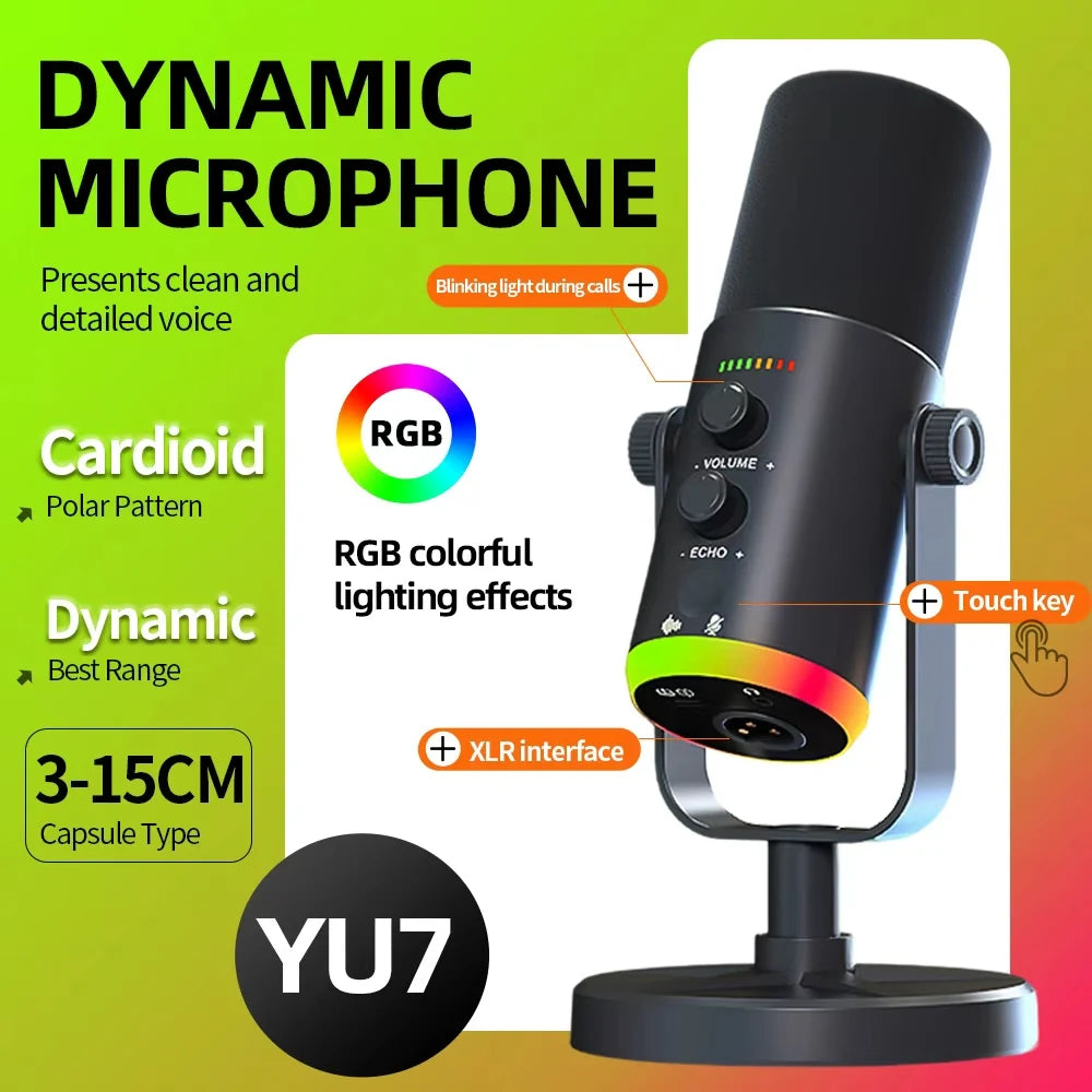 Podcast RGB USB Mic with Noise Reduction - PlusGamer