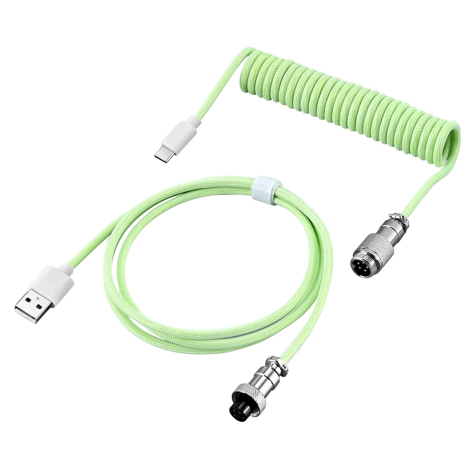 Coiled Type-C GX16 Aviation Keyboard Cable - PlusGamer