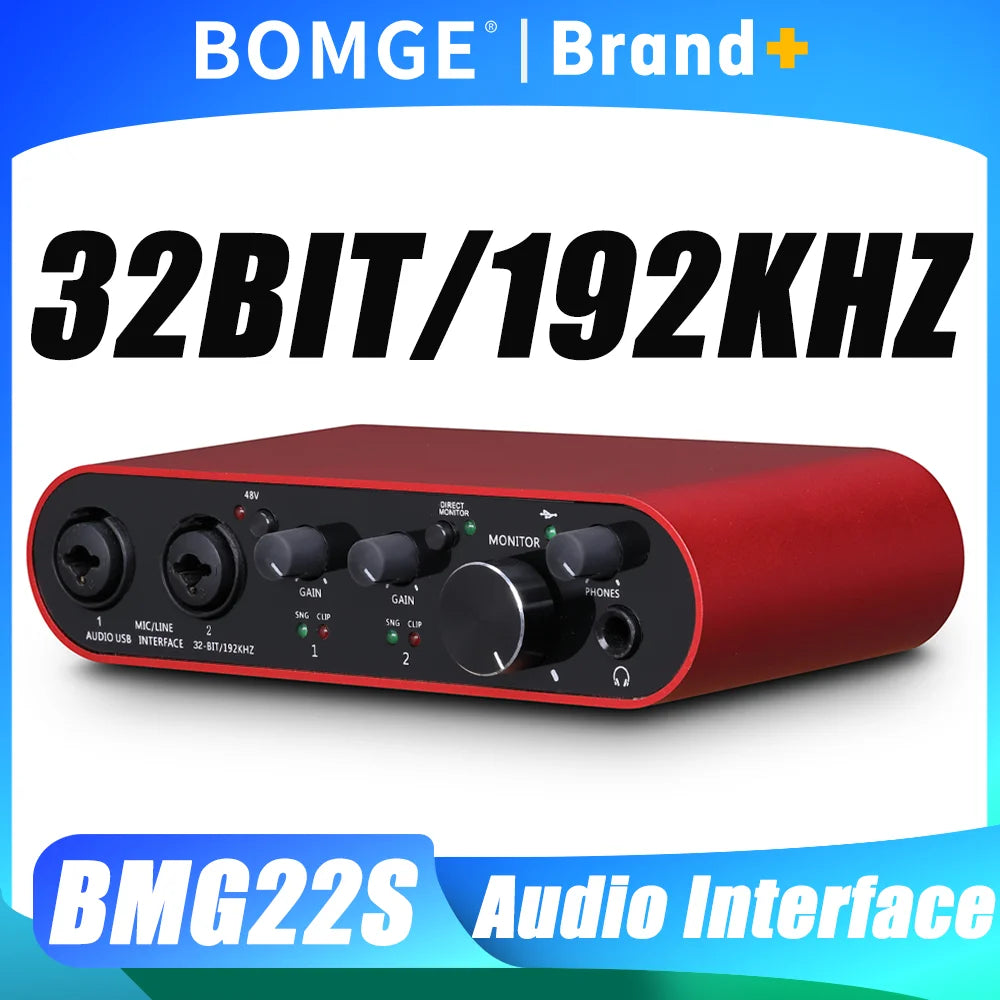 BOMGE BMG-22S 32-bit/192kHz Professional Audio Interface - PlusGamer