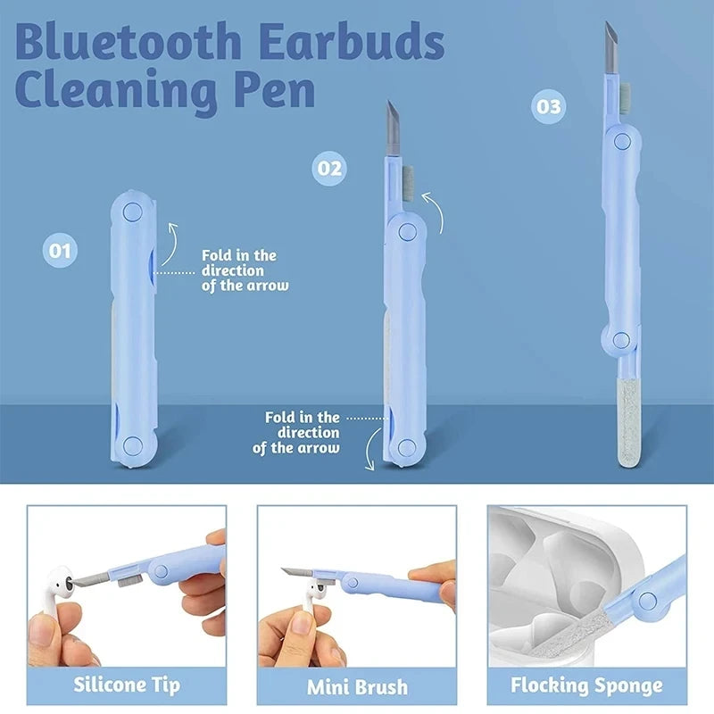 7-in-1 Keyboard Cleaner Brush & Earphone Cleaning Pen Kit - PlusGamer