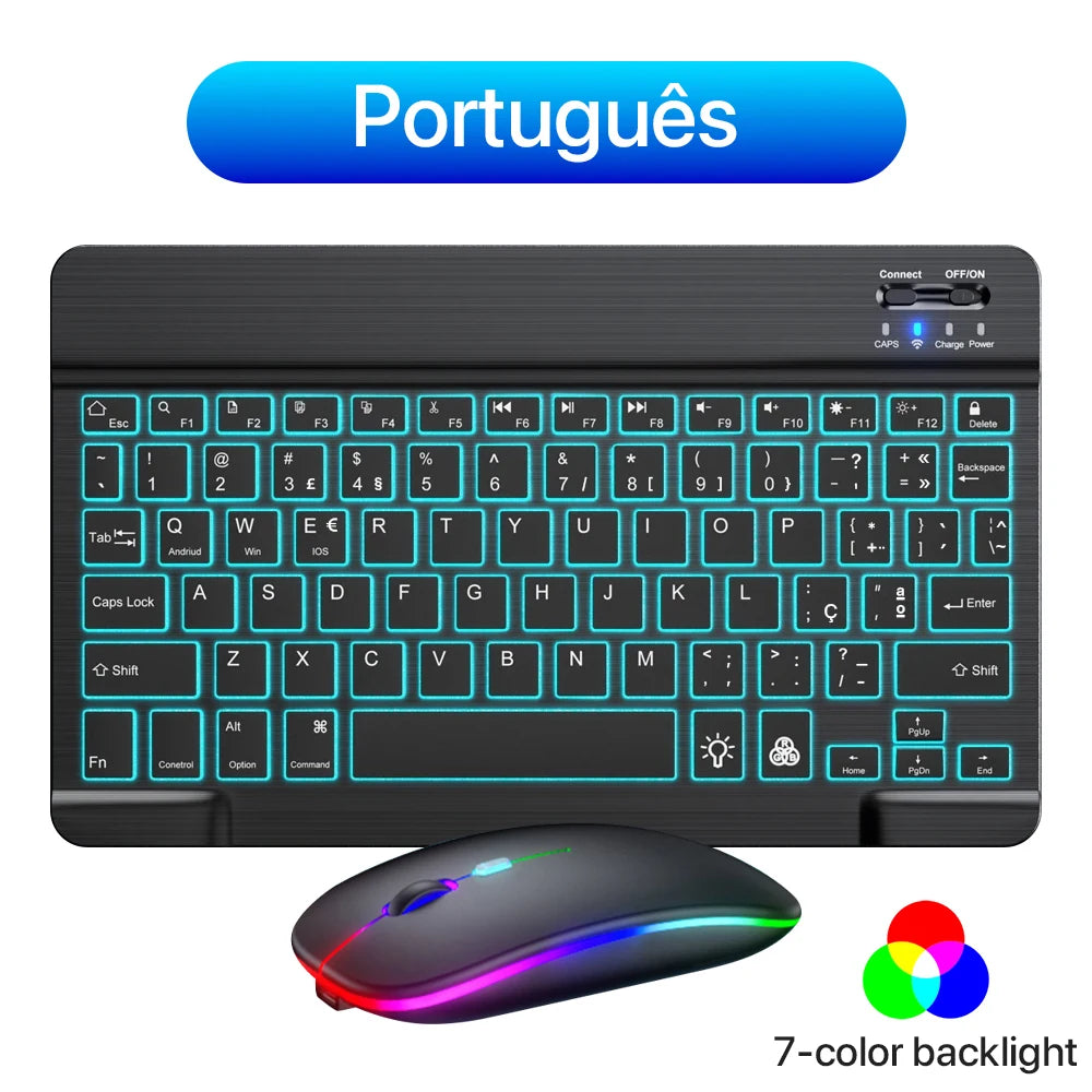 Rainbow Backlit Wireless Keyboard & Mouse - PlusGamer