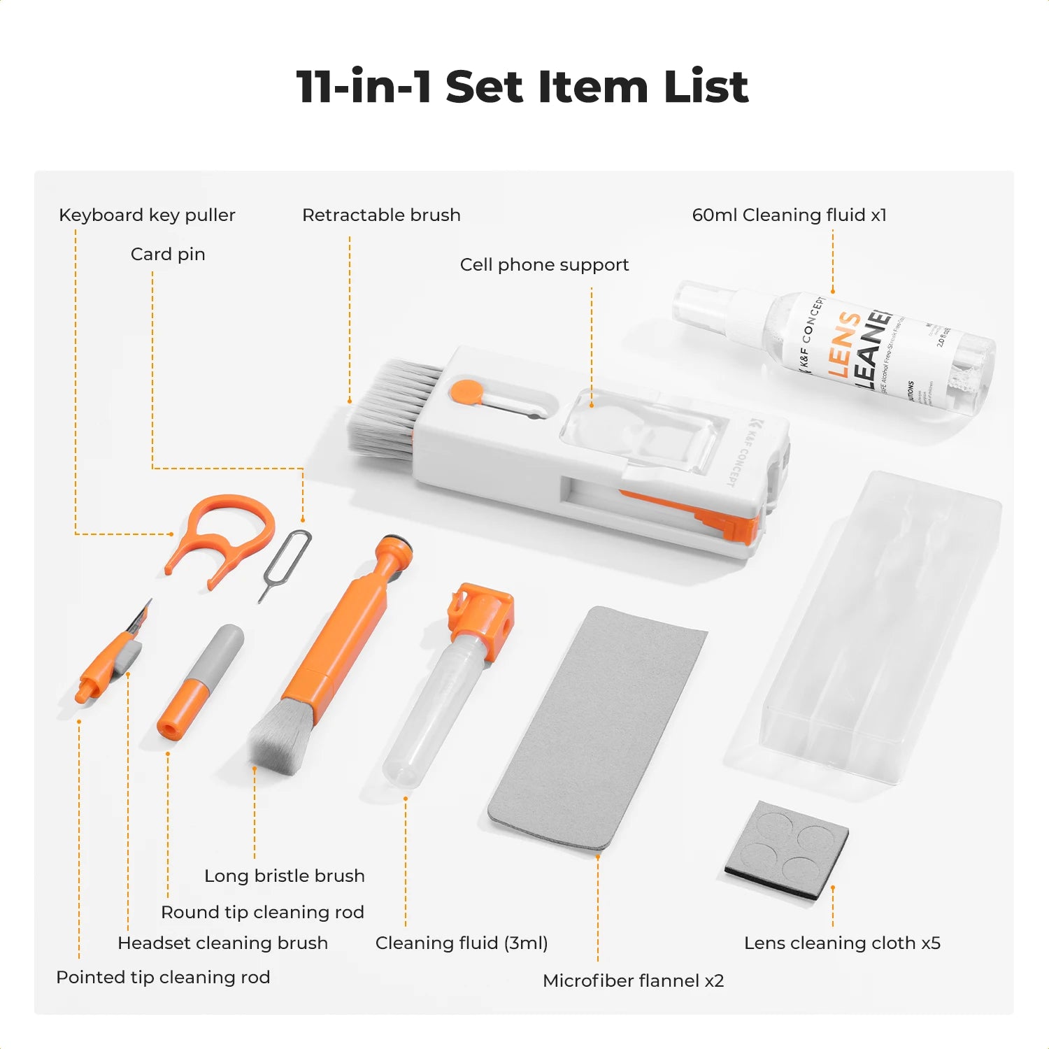 11-in-1 Multifunction Keyboard & Camera Cleaning Kit - PlusGamer