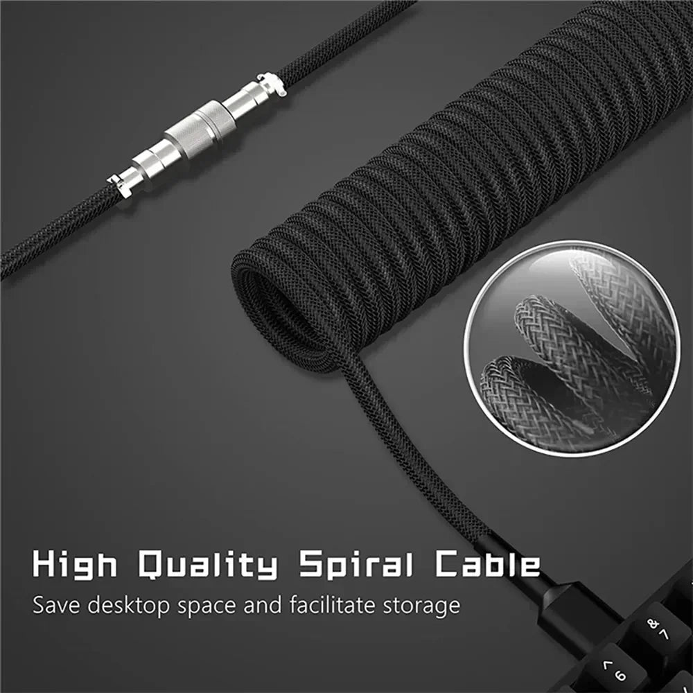 8K Magnetic Coiled Type-C Keyboard Cable - PlusGamer