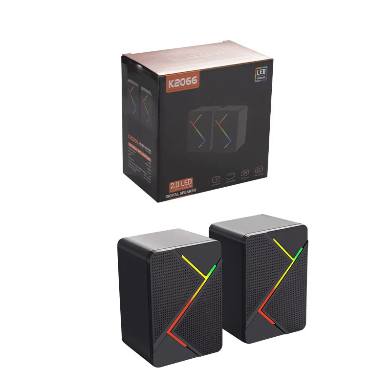 RGB 2.0 Channel USB-Powered Gaming Speakers - PlusGamer