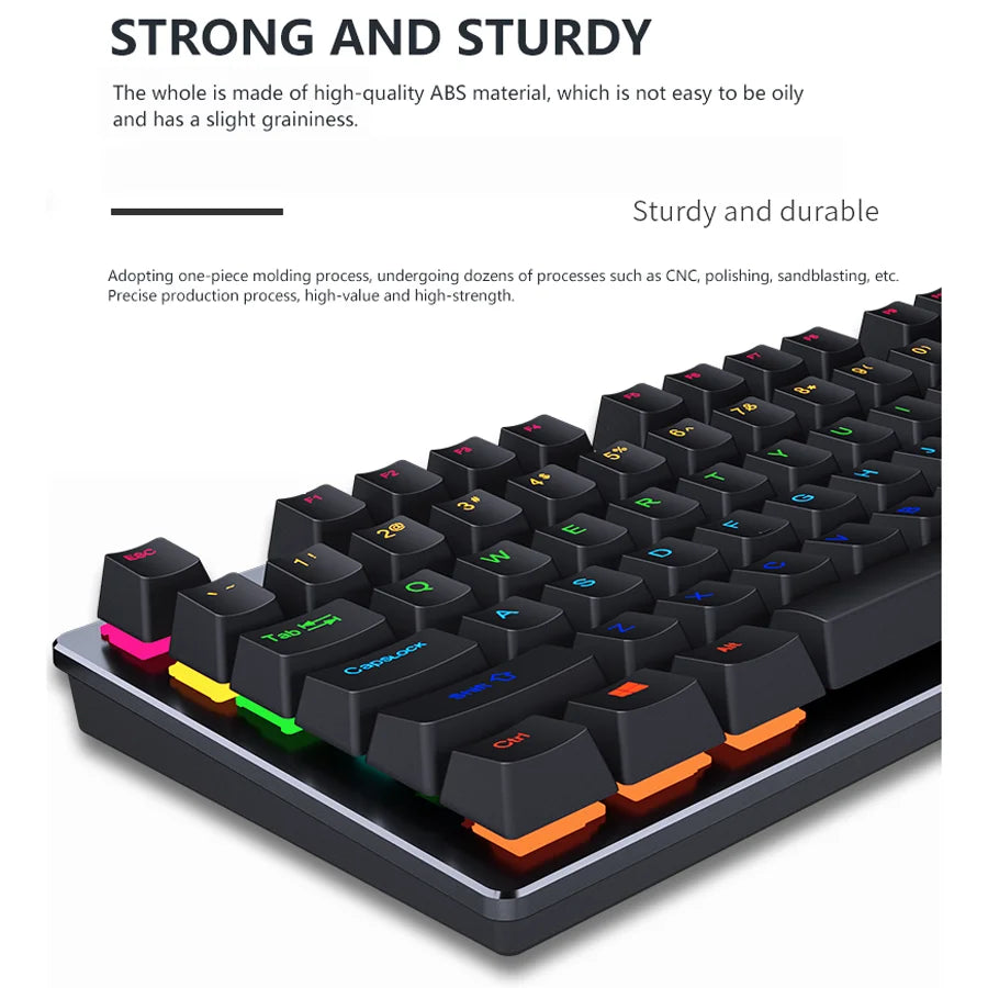 Mini RGB Wired Mechanical Gaming Keyboard - PlusGamer