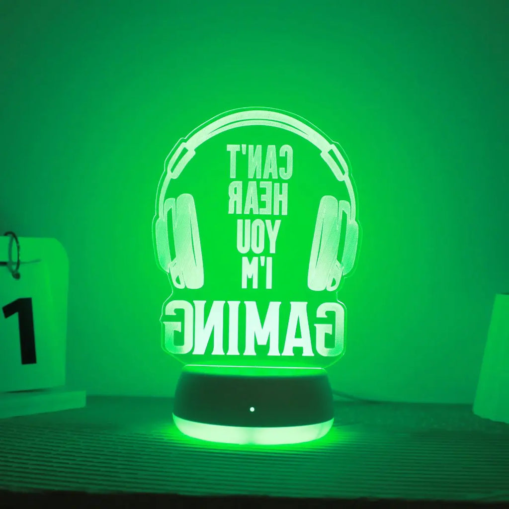 3D LED RGB Gaming Headphone Nightlight - PlusGamer
