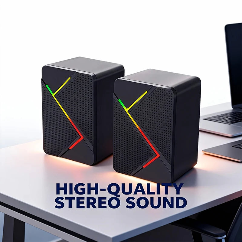 RGB 2.0 Channel USB-Powered Gaming Speakers - PlusGamer