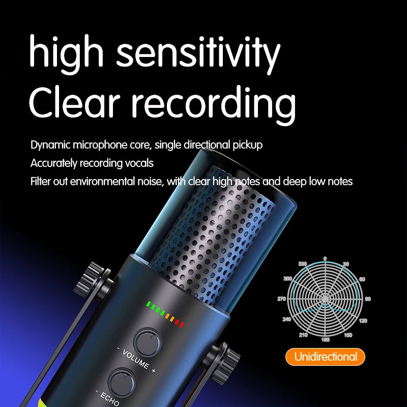 Podcast RGB USB Mic with Noise Reduction - PlusGamer