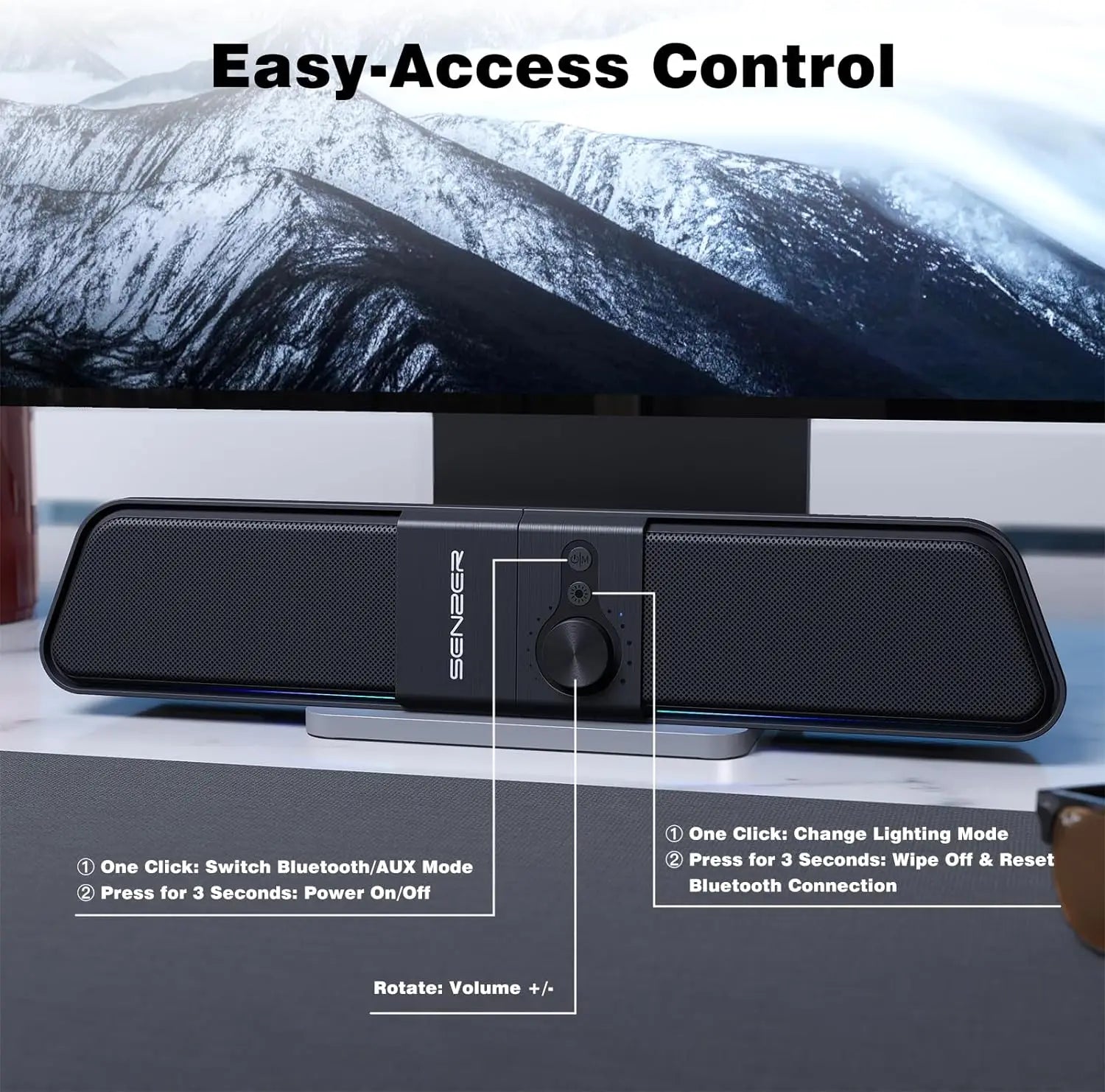 SENZER PC Gaming Soundbar - PlusGamer