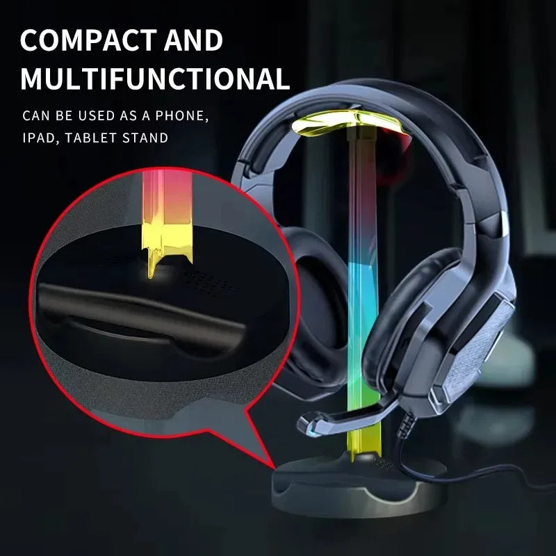 RGB Gaming Headset Stand with USB Port - PlusGamer