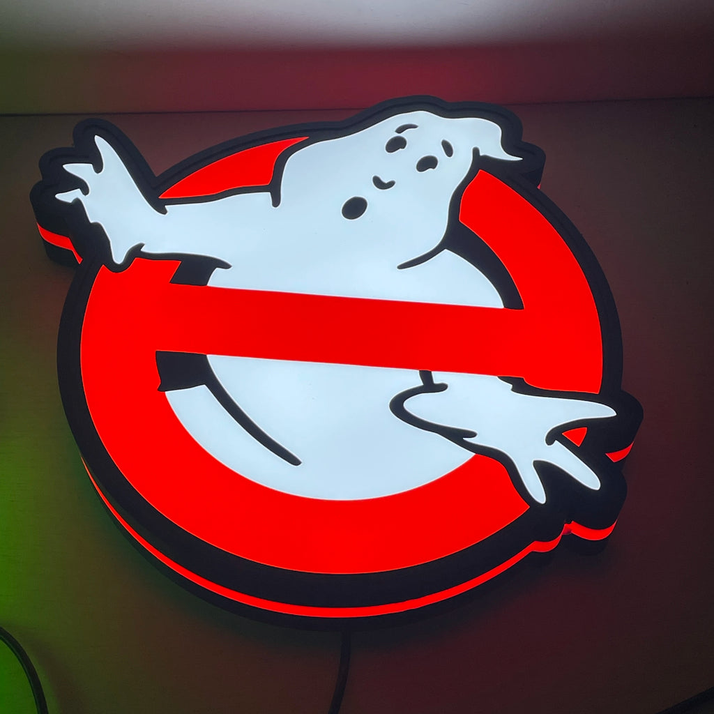 3D LED Ghostbusters Logo Lightbox - PlusGamer
