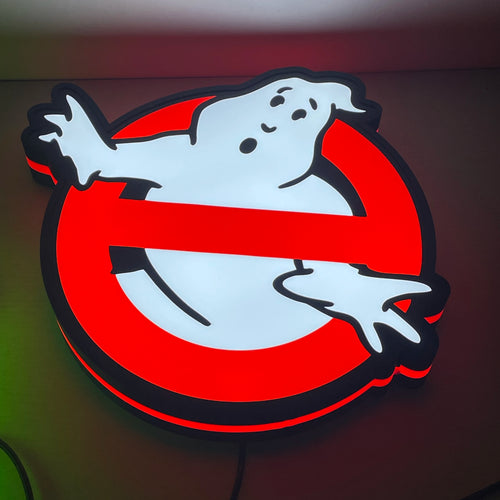 3D LED Ghostbusters Logo Lightbox - PlusGamer