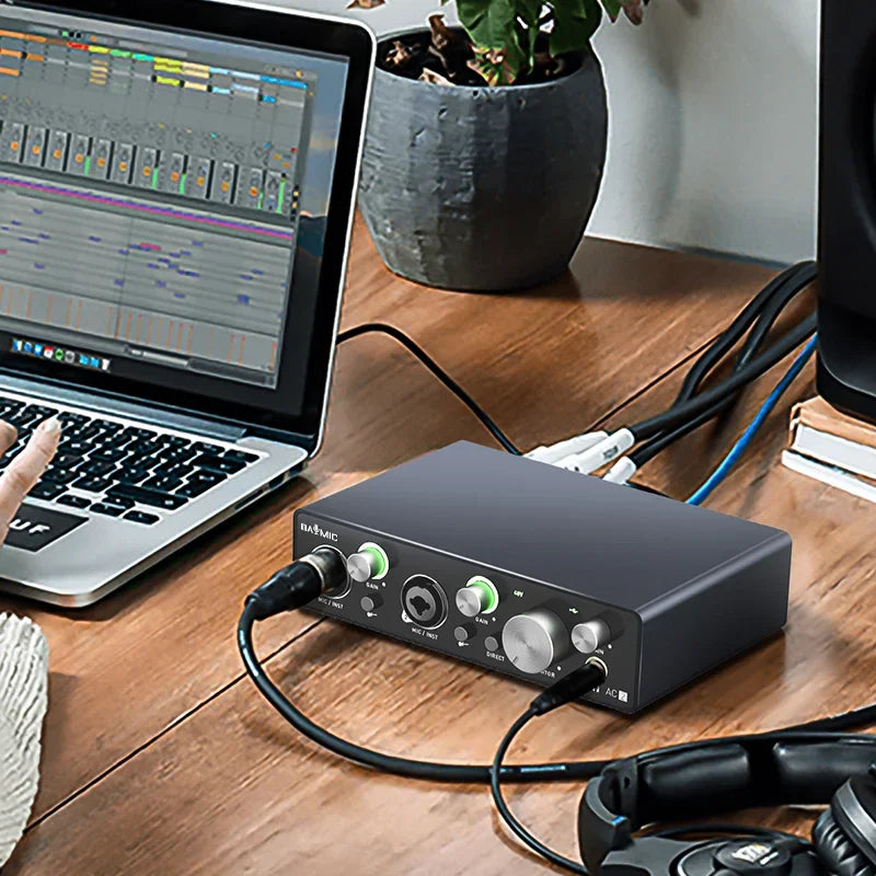 2-Channel USB External Audio Interface Sound Card - PlusGamer