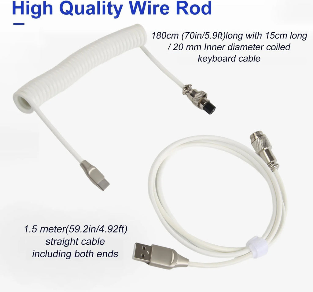 Coiled Type-C Aviator Mechanical Keyboard Cable - PlusGamer