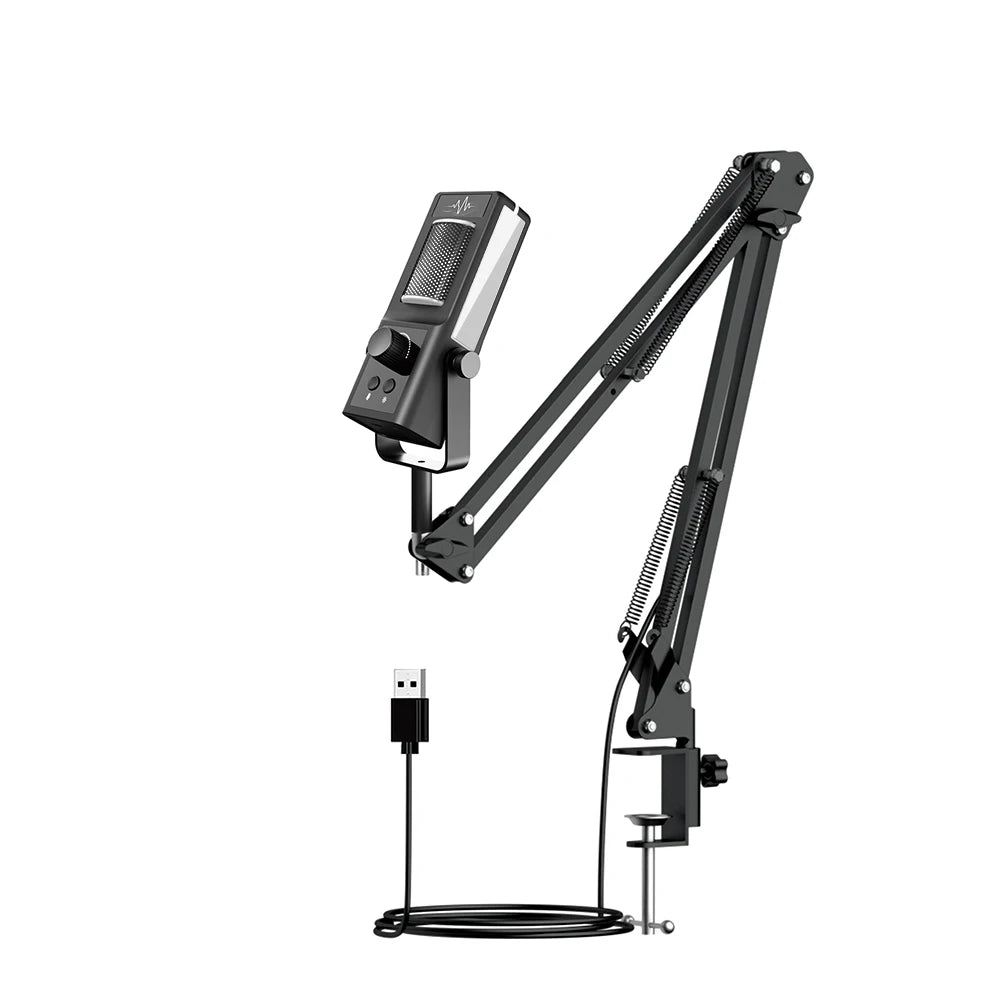 RGB Gaming Mic with Boom Arm & DSP - PlusGamer