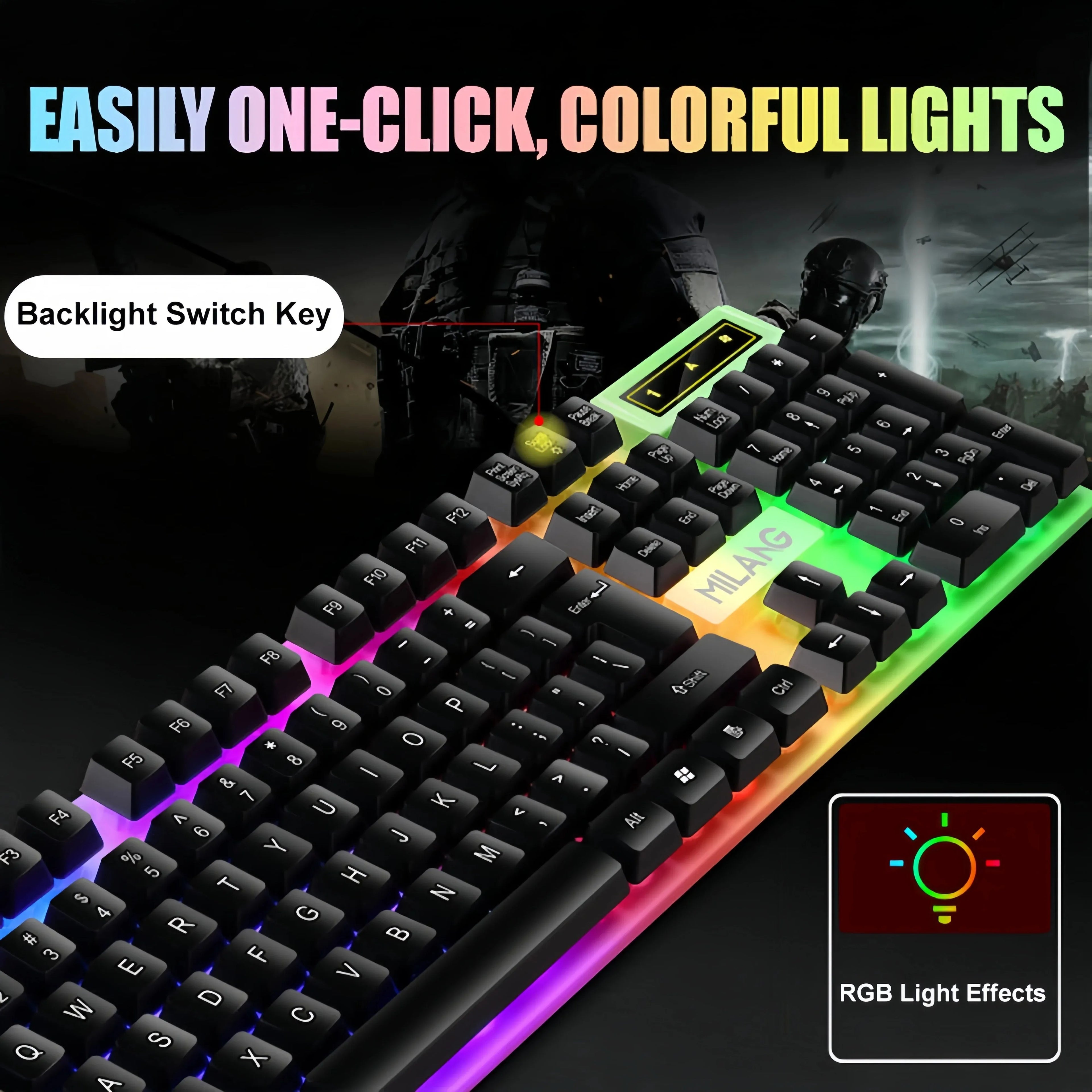 104-Key Wired Mechanical Gaming Keyboard - PlusGamer
