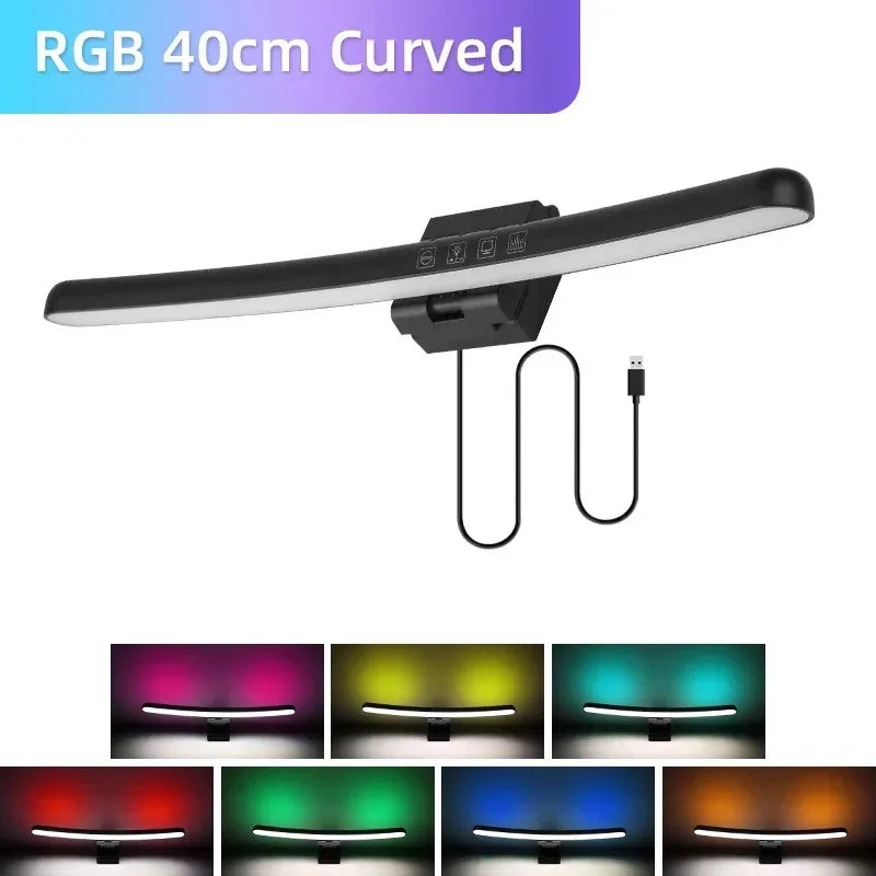 Curved Monitor Light Bar with 3-Color Dimming - PlusGamer