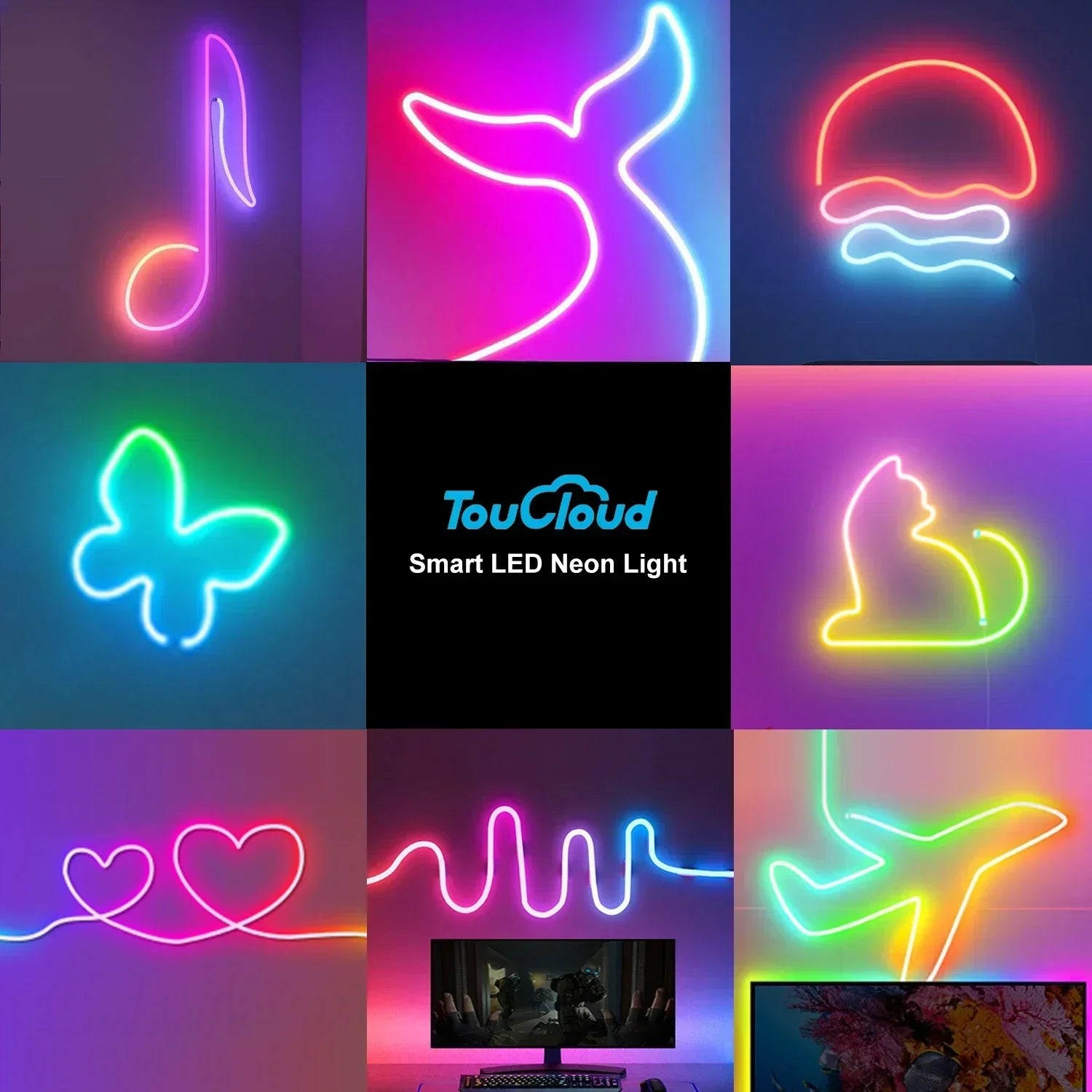 APP Control RGB Music Sync Neon Rope Light - PlusGamer