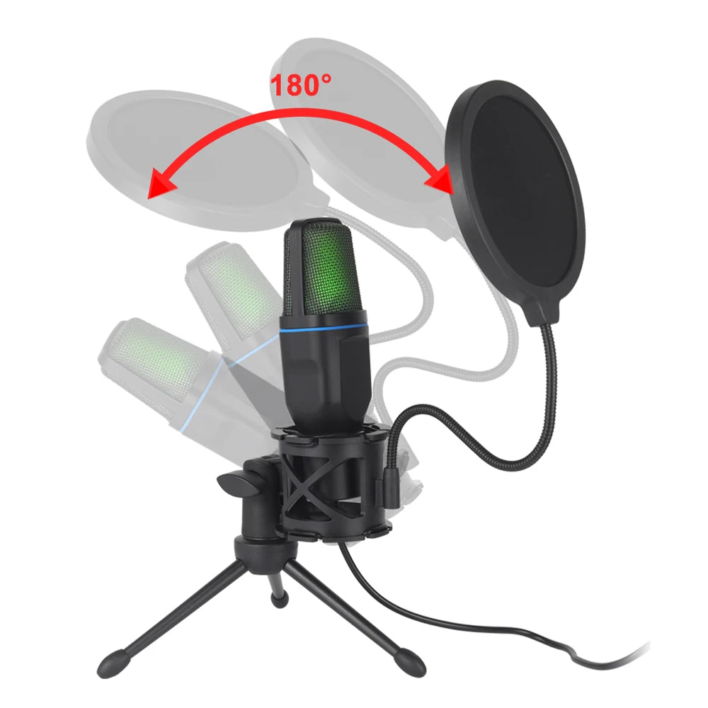 Wired RGB Condenser Studio Mic - PlusGamer