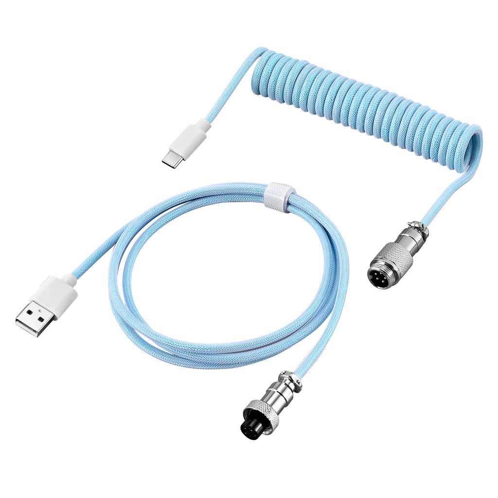 Type-C Coiled Aviator Mechanical Keyboard Cable - PlusGamer