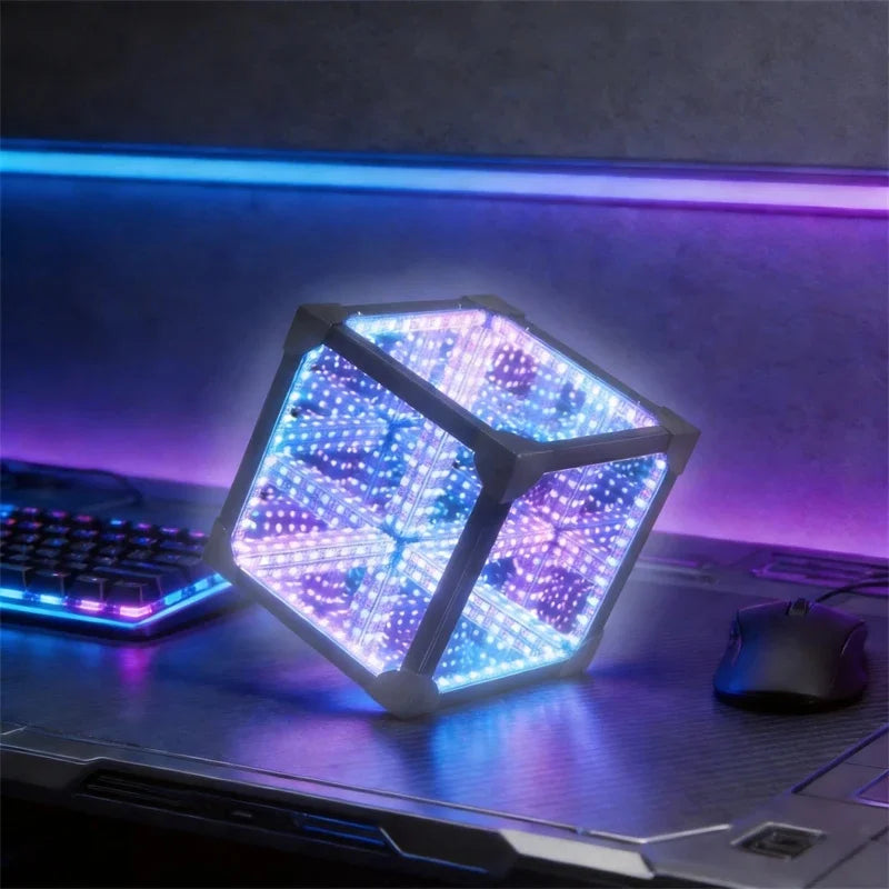 3D Cube Abyss RGB Ambient Desk Light - PlusGamer