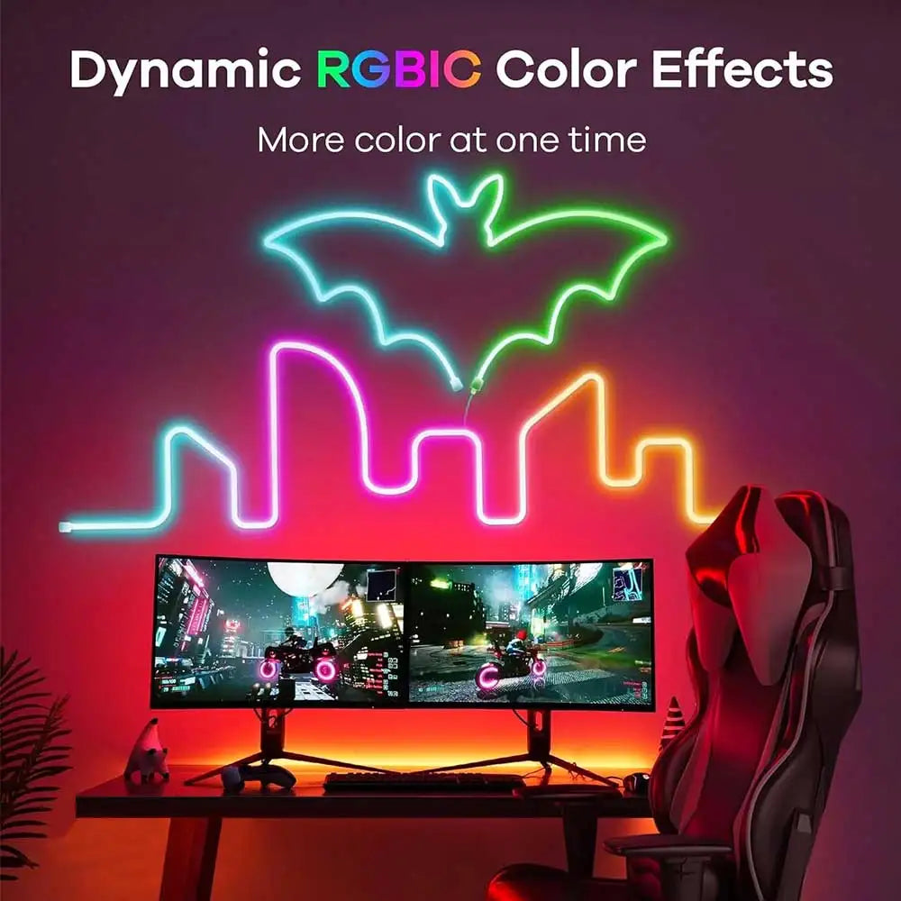 TUYA RGBIC Dreamcolor Music Sync Neon Rope Light - PlusGamer