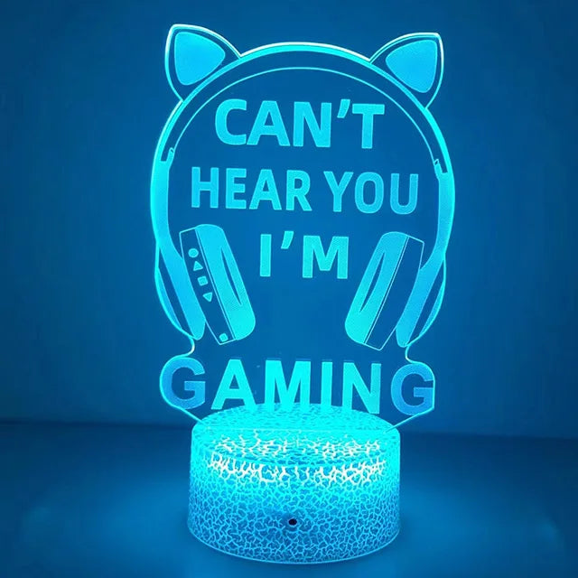 3D LED Gaming Nightlight & Headphone Lamp - PlusGamer