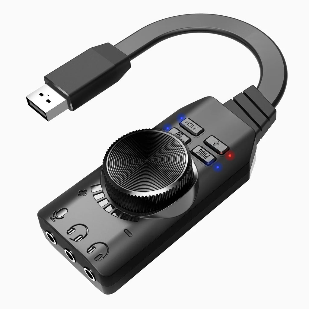 7.1 Channel USB Gaming Sound Card Audio Interface - PlusGamer