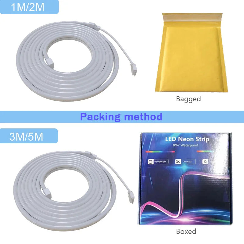 APP Control RGB Music Sync Flexible Neon Rope Light - PlusGamer