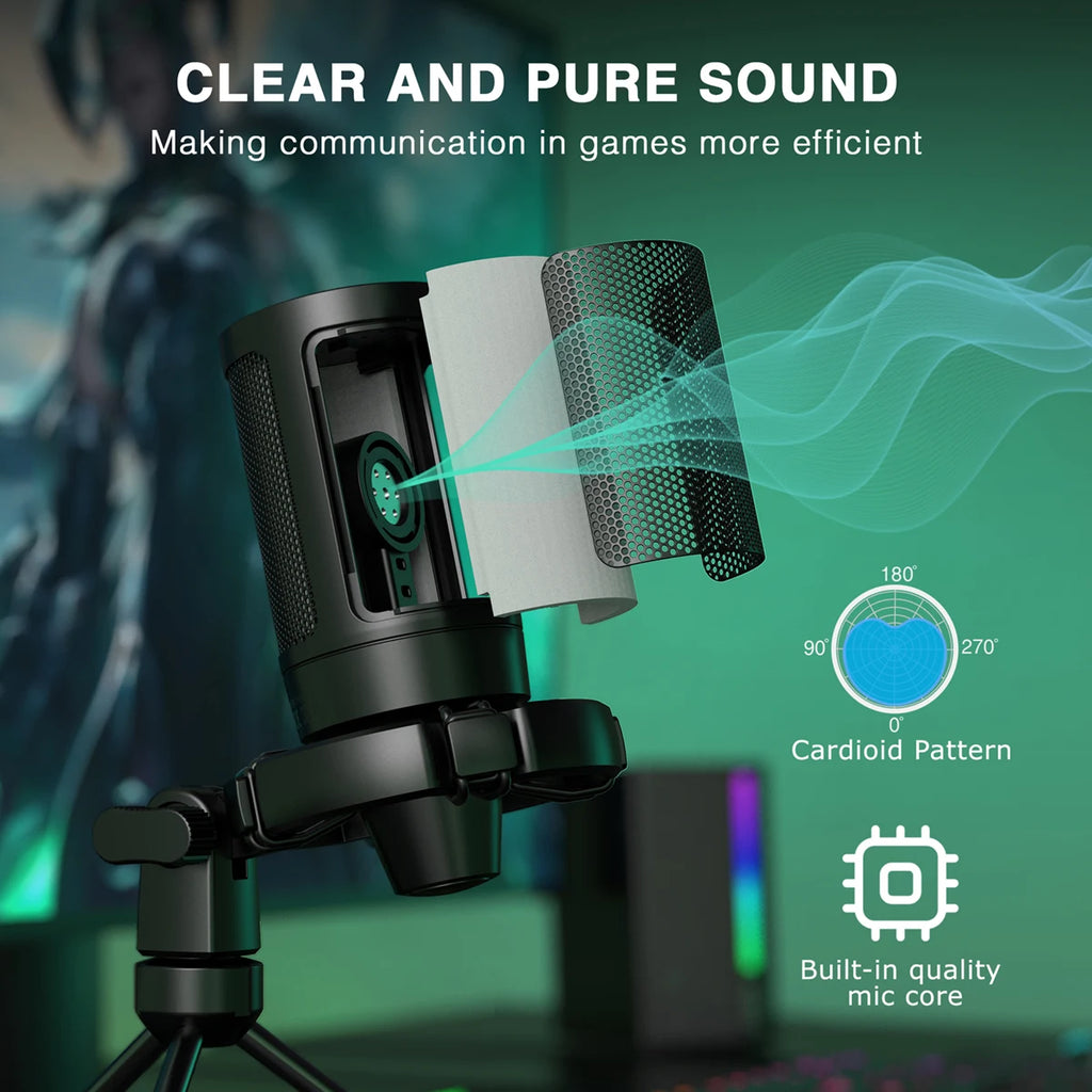 AmpliGame A2 RGB USB Mic - PlusGamer