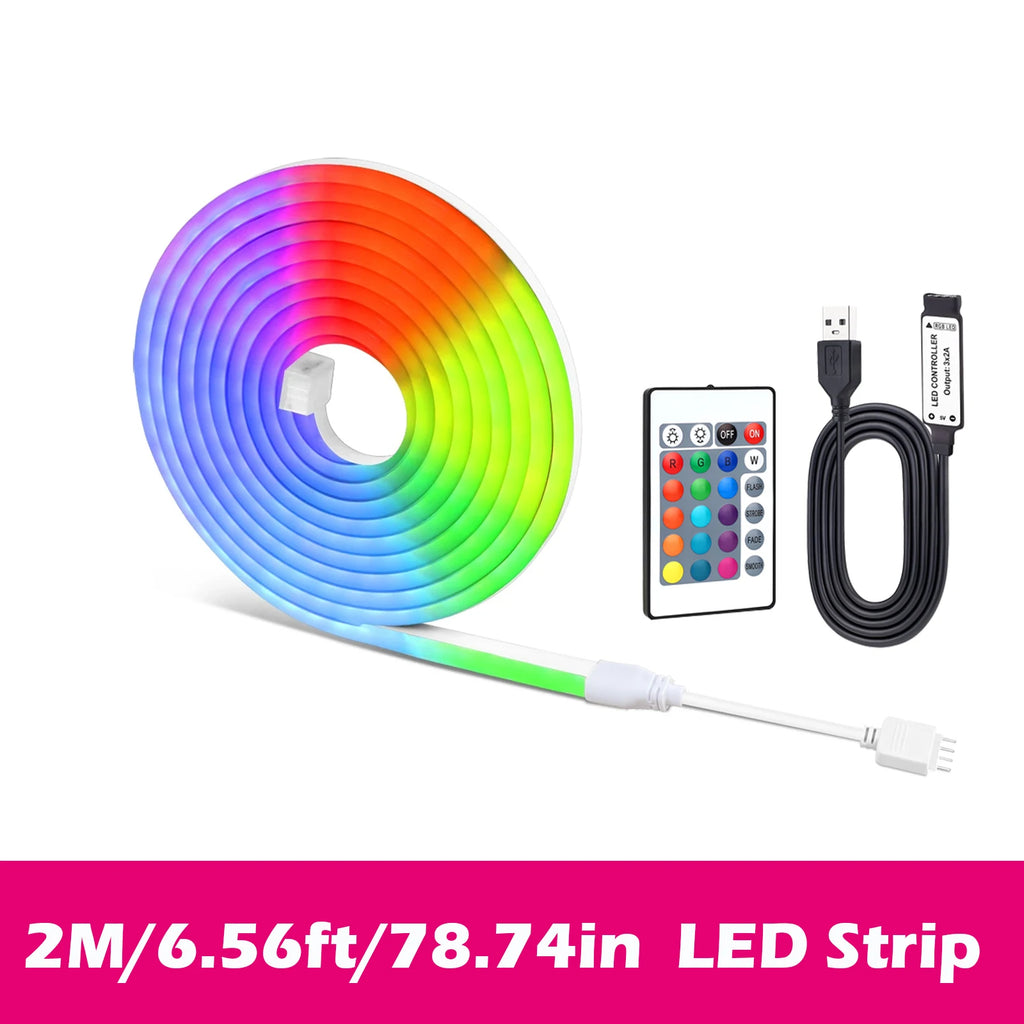 5V USB RGB Flexible Neon Rope Light - PlusGamer