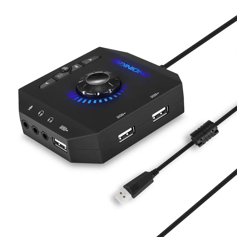 External USB Audio Adapter Sound Card with 3.5mm Interface - PlusGamer