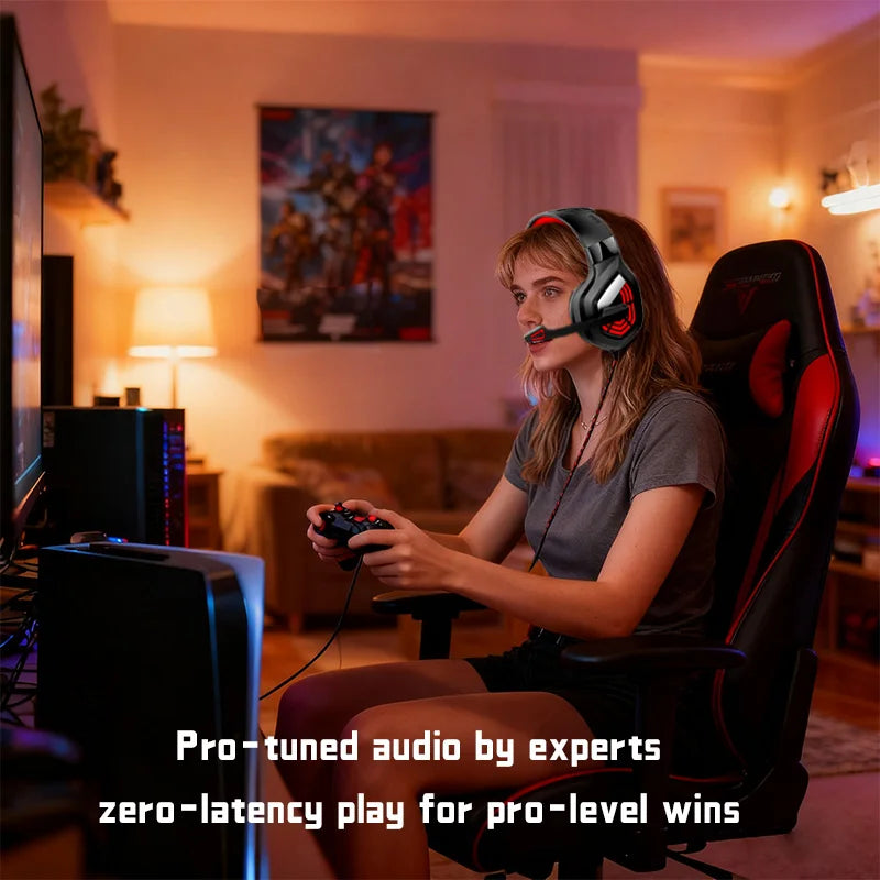 G7 LED Gaming Headset with Noise-Cancelling Mic - PlusGamer