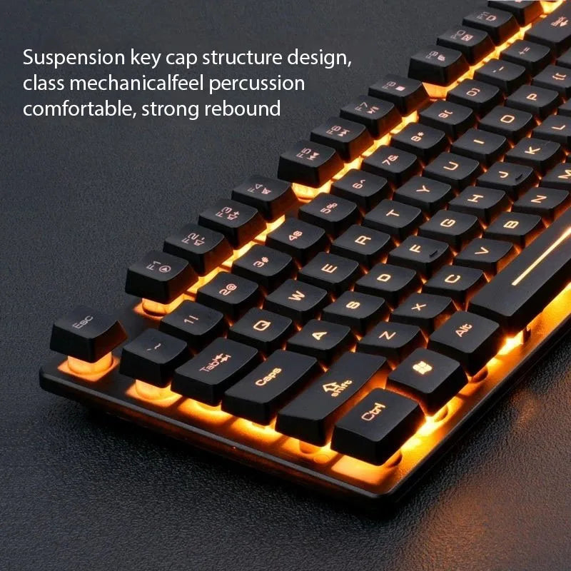 KM320 Waterproof Backlit Keyboard & Mouse Set - PlusGamer