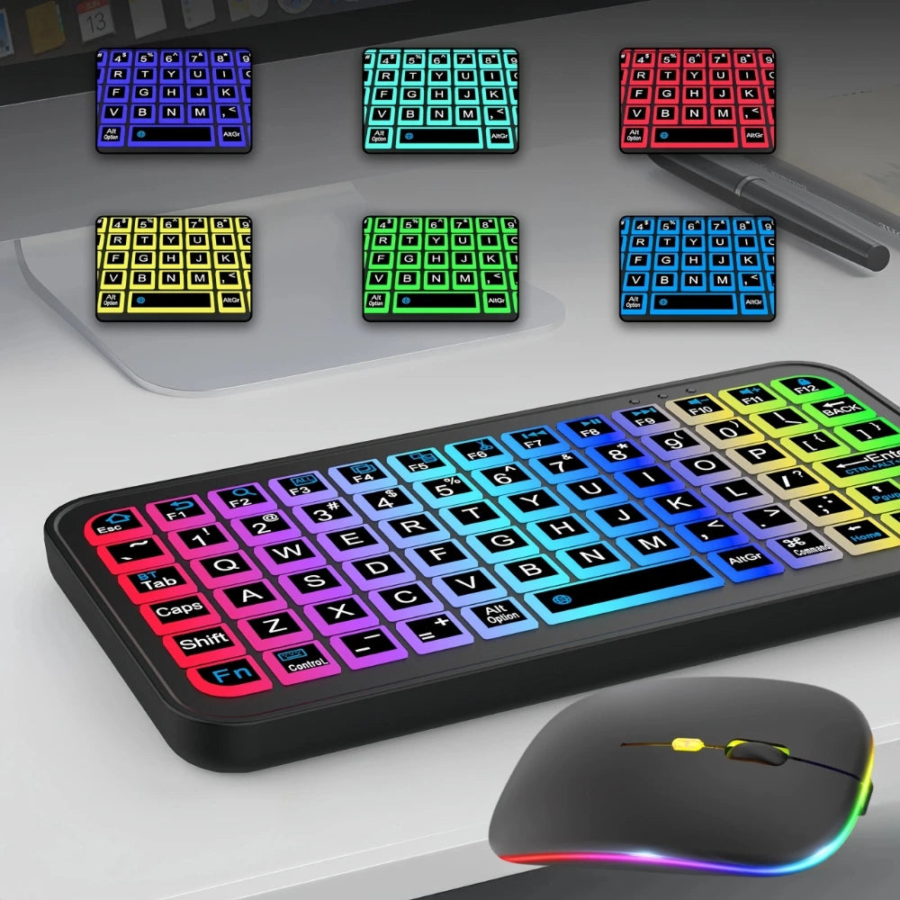 Rechargeable Bluetooth 5.2 Backlit Keyboard & Mouse - PlusGamer