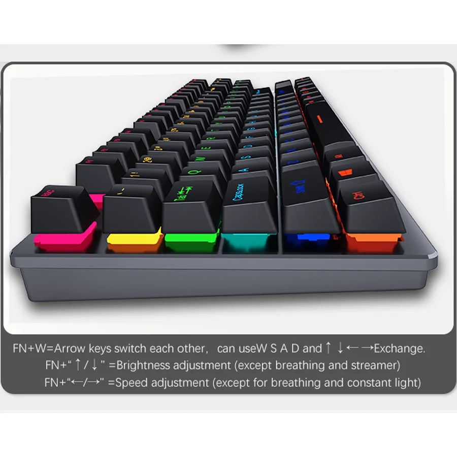 Mini RGB Wired Mechanical Gaming Keyboard - PlusGamer