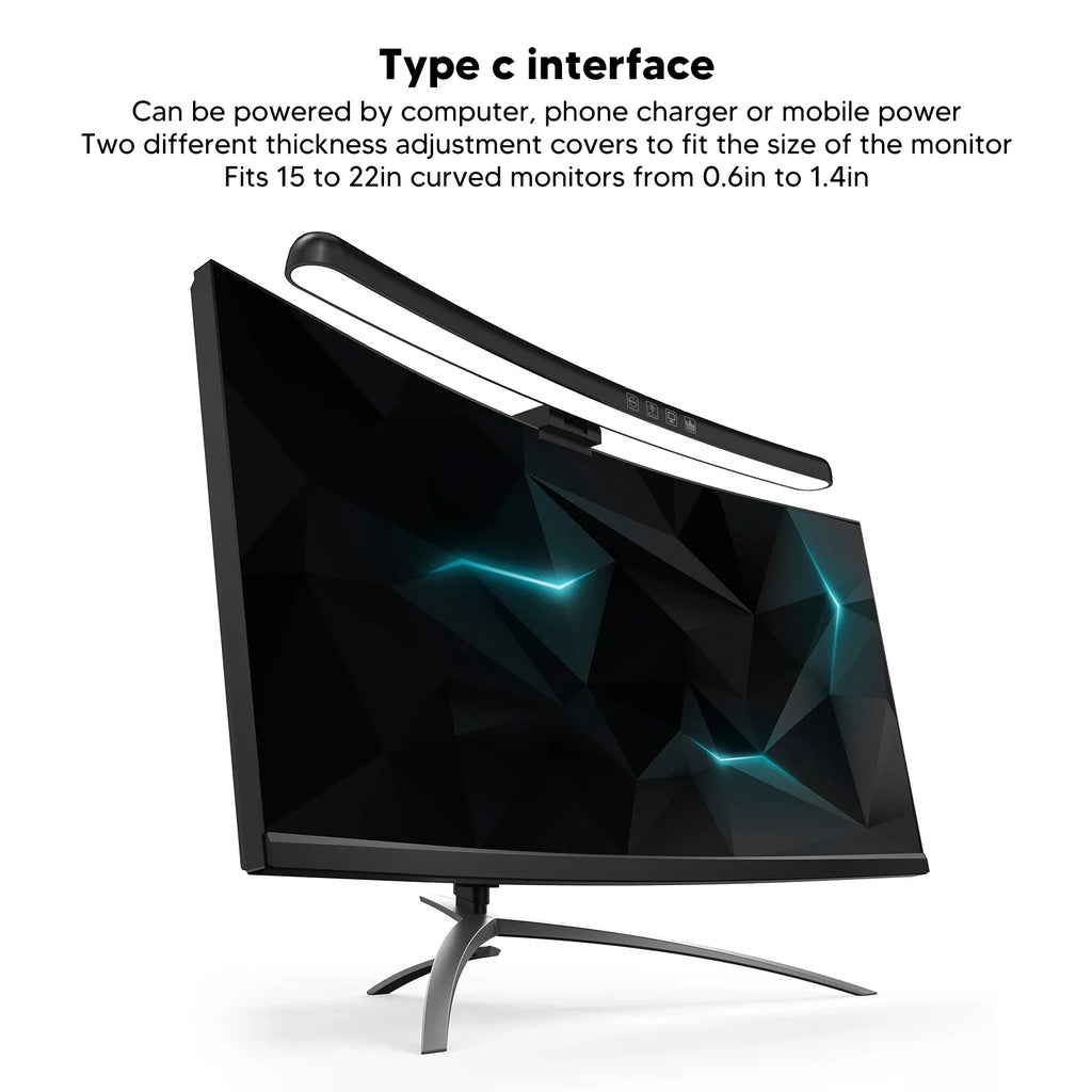 7-Color RGB Monitor Light Bar for Curved Screens - PlusGamer