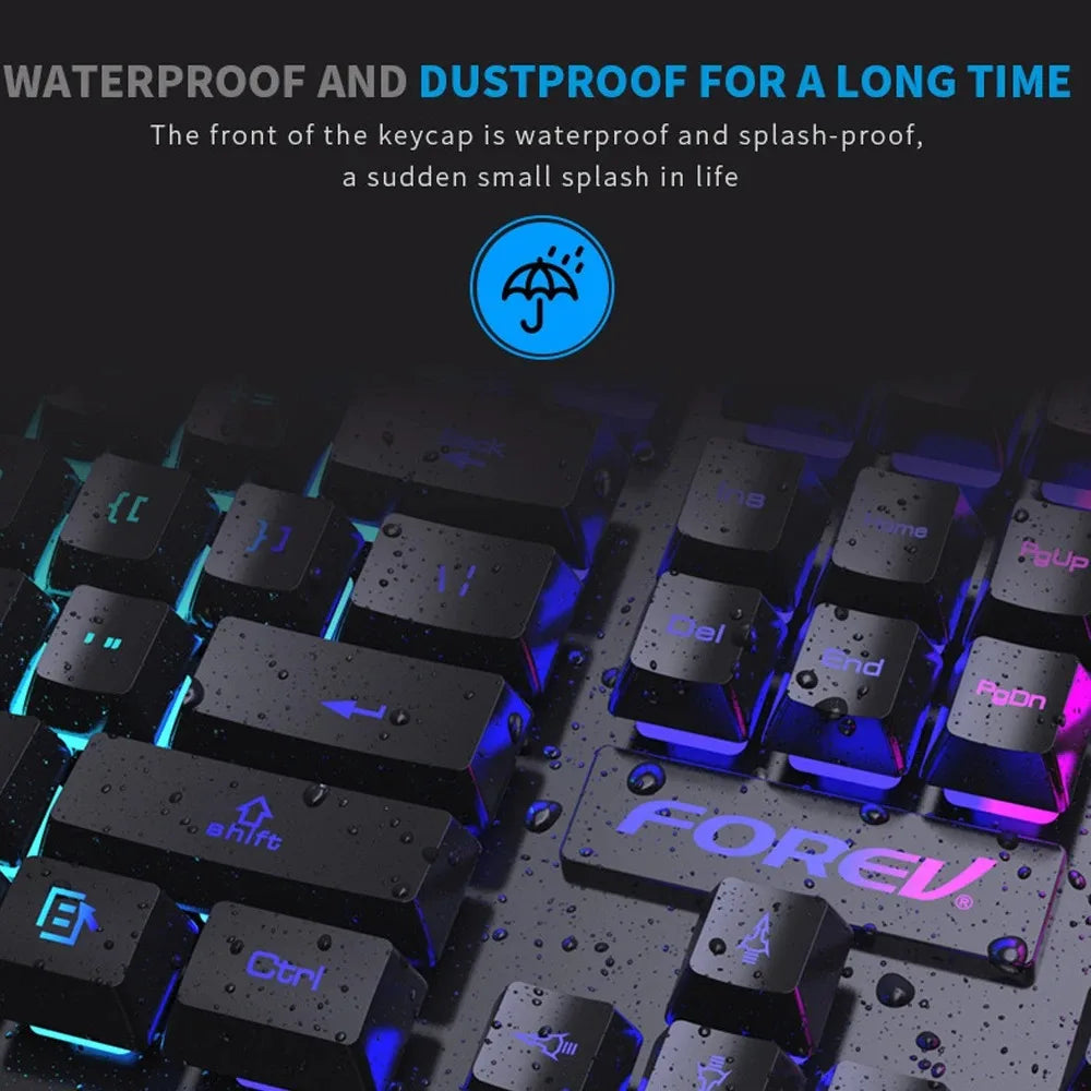 104-Key RGB Mechanical Feel Gaming Keyboard - PlusGamer