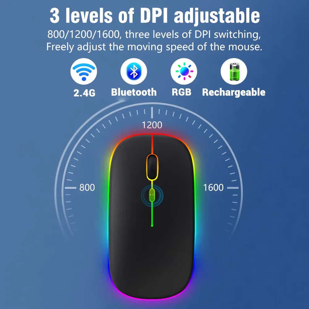 Rainbow Backlit Wireless Keyboard & Mouse - PlusGamer