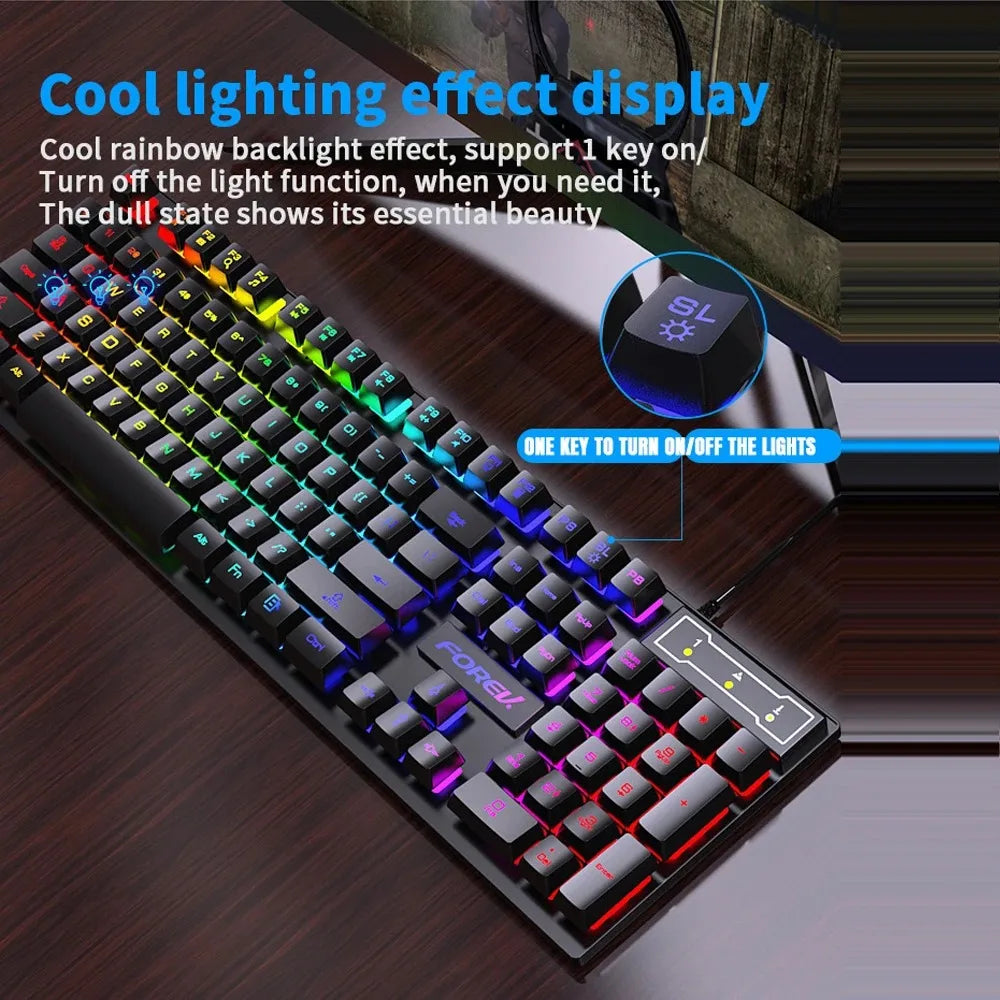 104-Key RGB Mechanical Feel Gaming Keyboard - PlusGamer