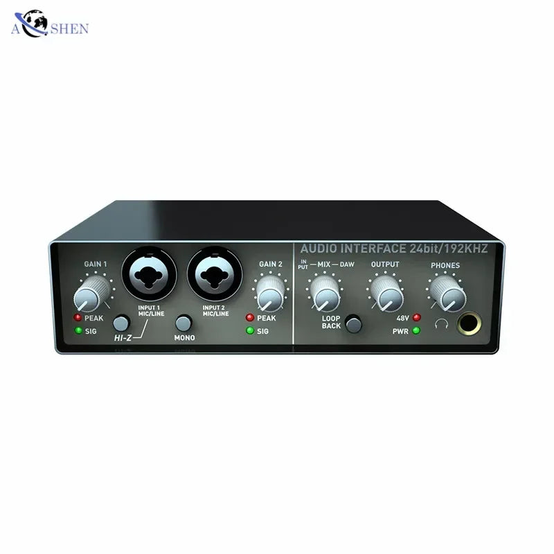 2-Channel USB External Audio Interface Sound Card - PlusGamer