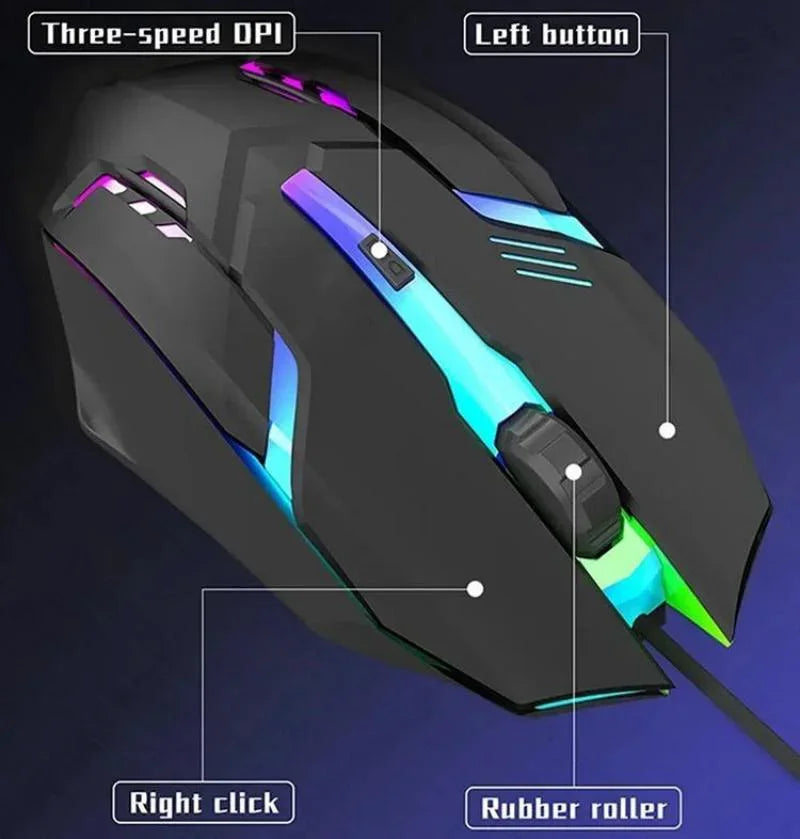 4-Button USB Wired RGB Gaming Mouse - PlusGamer