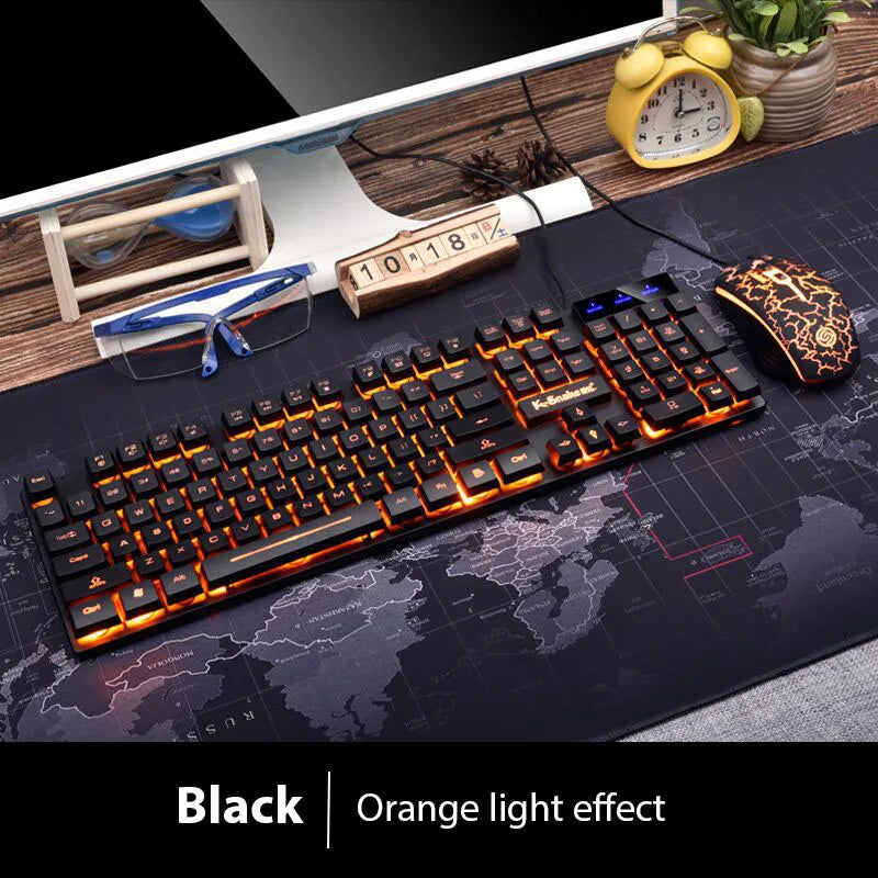 KM320 Waterproof Backlit Keyboard & Mouse Set - PlusGamer
