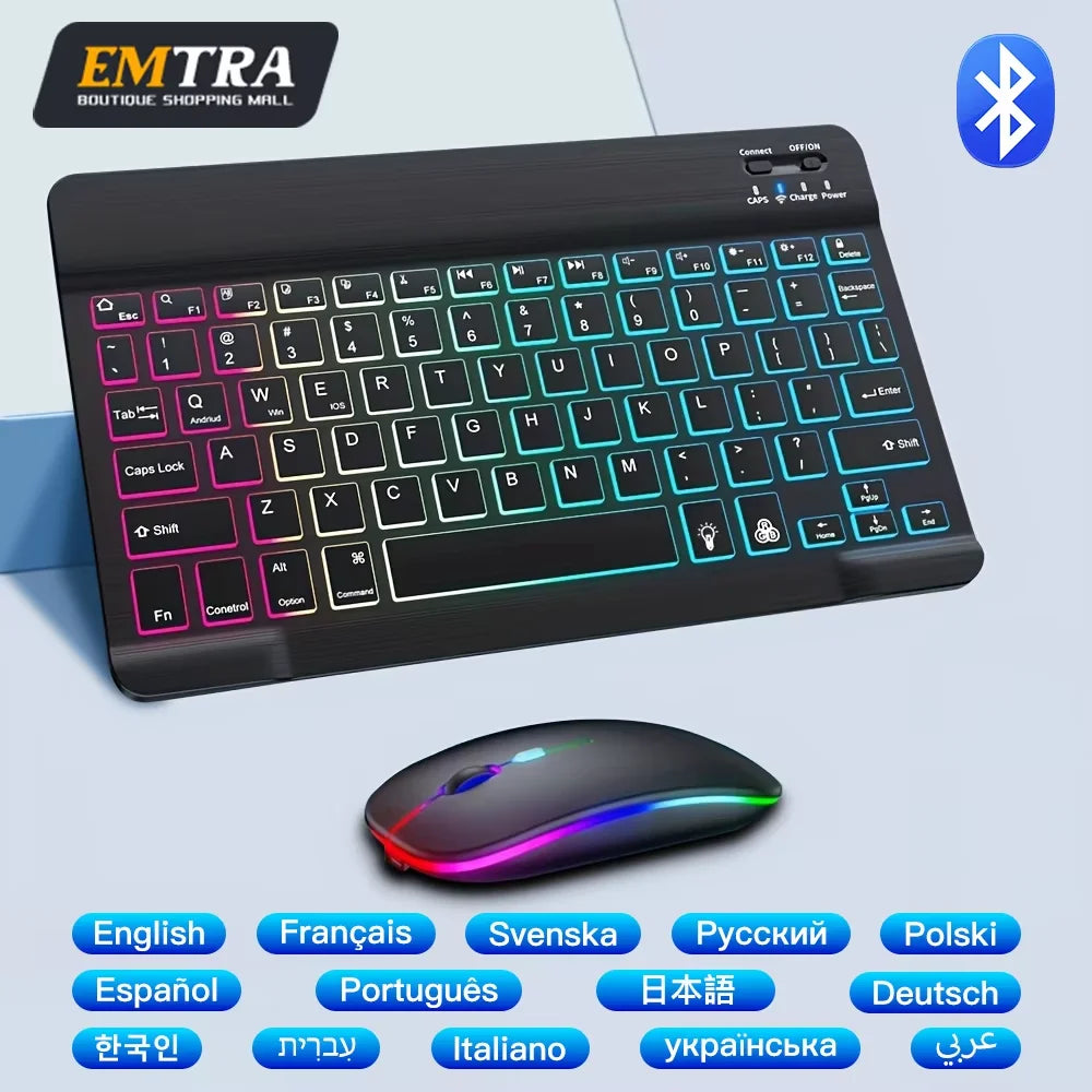 Rainbow Backlit Wireless Keyboard & Mouse - PlusGamer