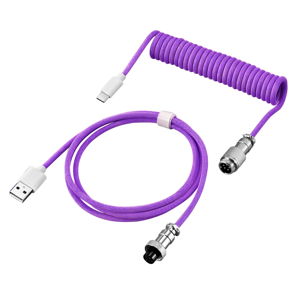Type-C Coiled Aviator Mechanical Keyboard Cable - PlusGamer