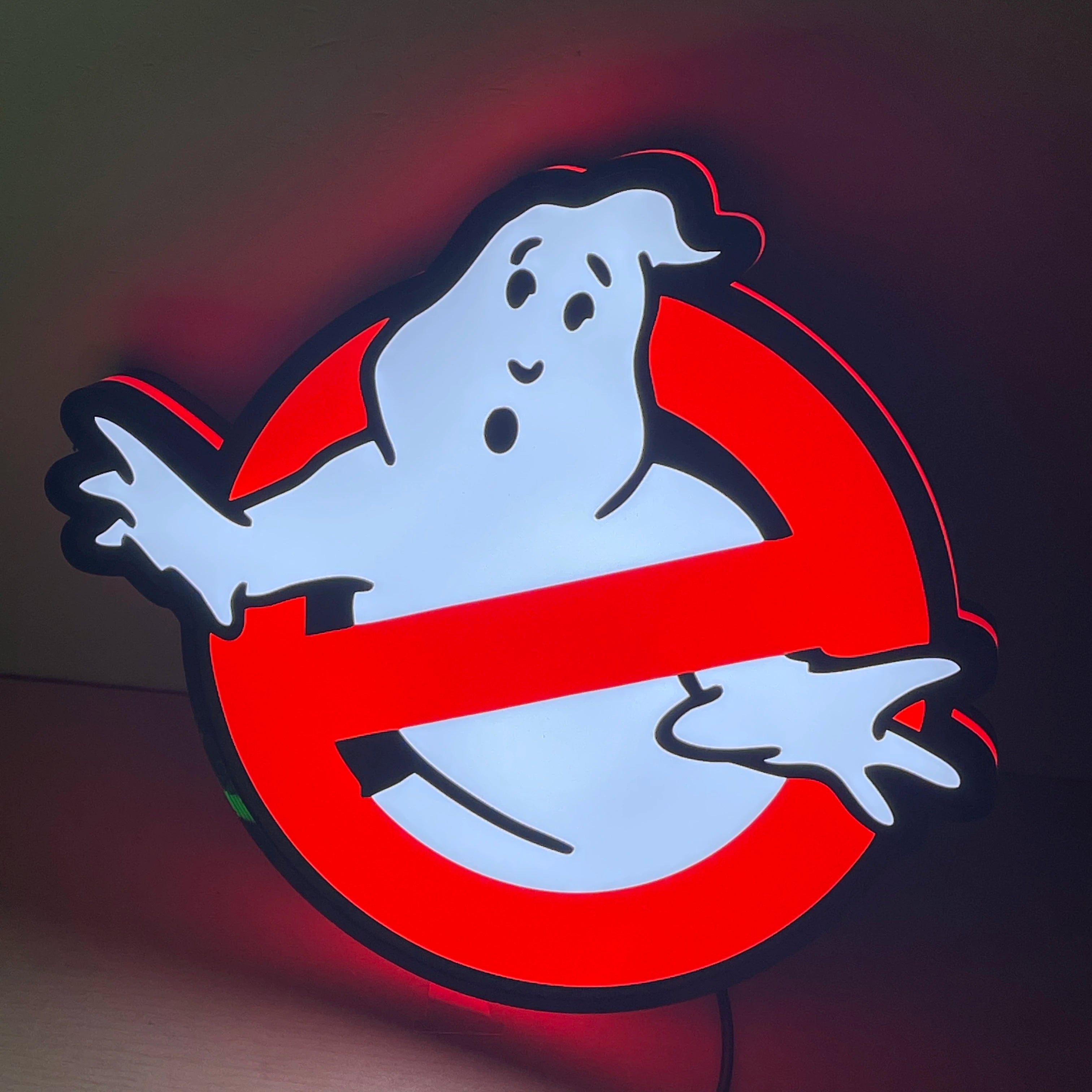 3D LED Ghostbusters Logo Lightbox - PlusGamer