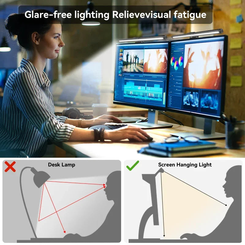 RGB Monitor Light Bar with Atmosphere Lighting (44cm) - PlusGamer
