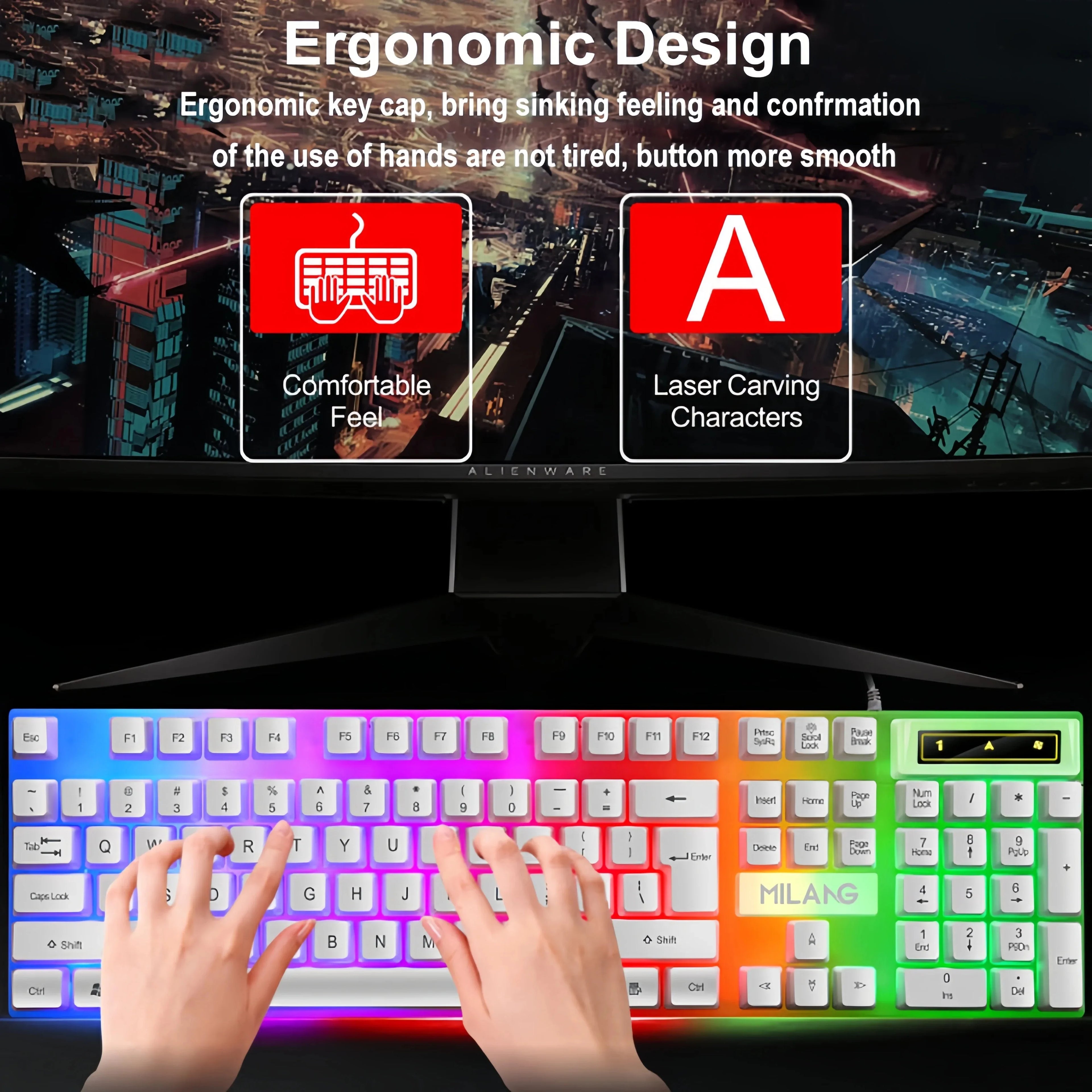 104-Key Wired Mechanical Gaming Keyboard - PlusGamer