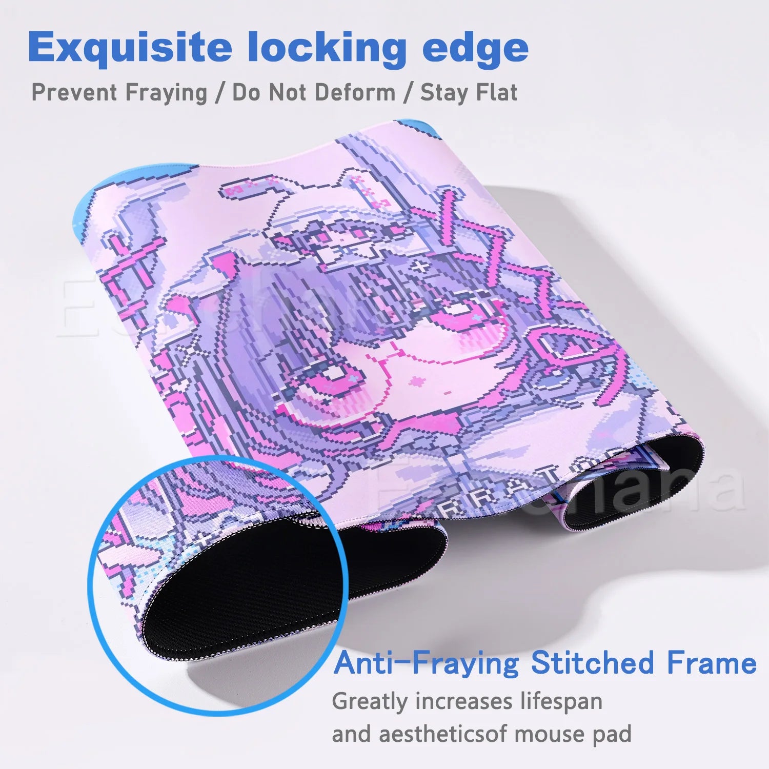 Pink Purple Pixelated Art Mouse Pad - PlusGamer