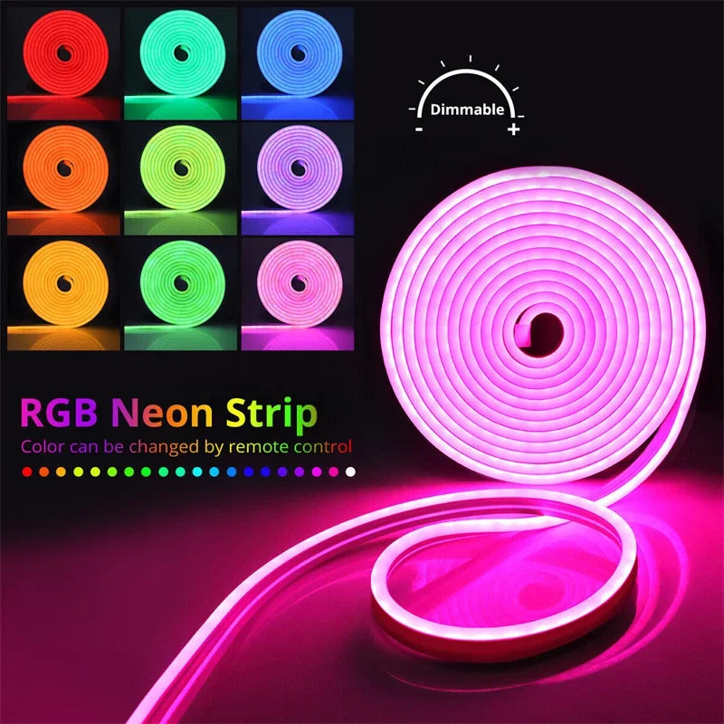 5V USB RGB Flexible Neon Rope Light - PlusGamer